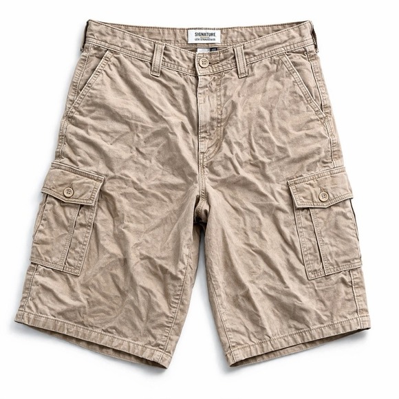 Levi's Other - Levis Signature Cargo Shorts Mens Khaki Size 42 Utility Casual Cotton